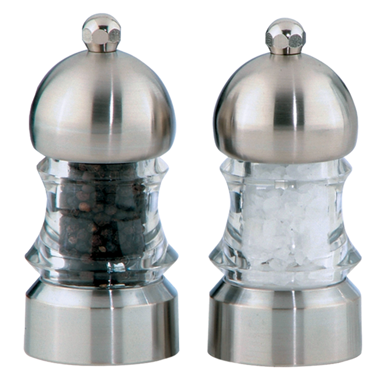 Chef Specialties 01572 3.5 inch - 9cm Metro - Acrylic/Brushed Steel Pepper Mill/Salt Shaker Set at Sears.com