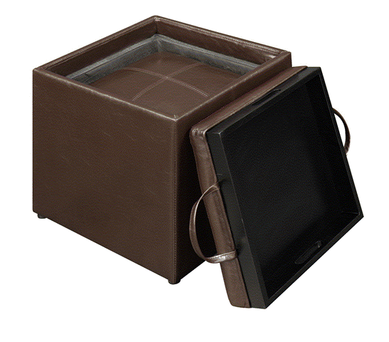 Convenience Concepts 143010 Park Avenue Single Ottoman with Stool & Serving Tray in Espresso at Sears.com