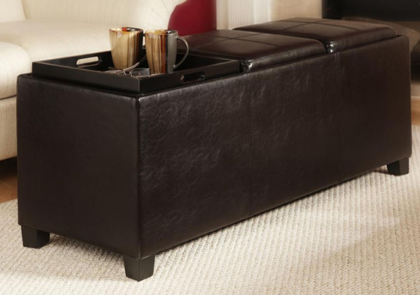 Convenience Concepts 143034 Tribeca Ottoman with 3 Tray Tops at Sears.com