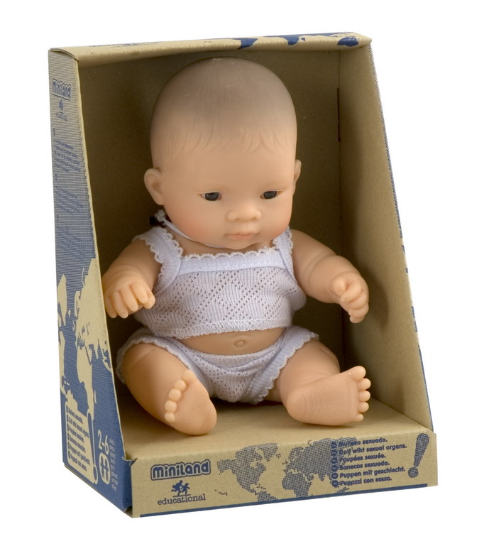 Miniland Educational 31125 Newborn baby doll asian boy- 21cm- 8 .2 in.Case at Sears.com