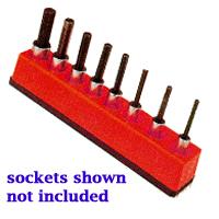 Mechanics Time Saver MTS381 3/8 Inch Drive Universal Magnetic Red Socket Holder 10-19mm