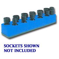 Mechanics Time Saver MTS980 3/8 Inch Drive Universal Neon Blue 11 Hole Impact Socket Holder 9-19mm