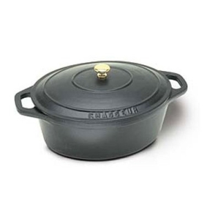 World Cuisine A1737127 Blue 3.5 Qt Oval Dutch Oven