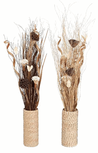 Benzara 65924 36 In. Dyed Floral Set Of 2
