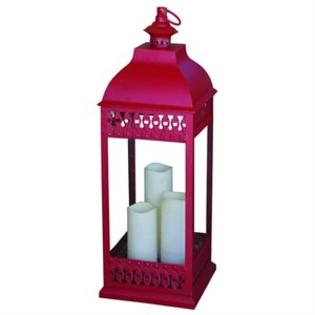 Smart Solar 80070 San Nicola Triple LED Candle Lantern - Red Smart Solar 80070 San Nicola Triple LED Candle Lantern - Red