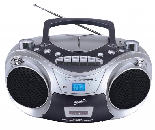 Supersonic SC709 Portable MP3-CD Player with Cassette Recorder, AM-FM Radio and USB at Sears.com