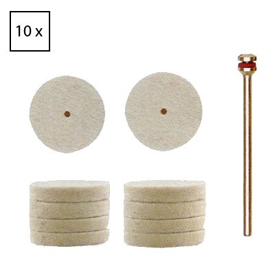 Prox Tech 28798 Felt polishing wheels- 10 pcs.-  .875 in.  x .16 in. at Sears.com