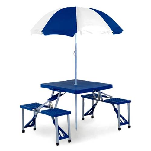 Picnic Plus PSM-101UB Folding Table With Umbrella - Blue at Sears.com