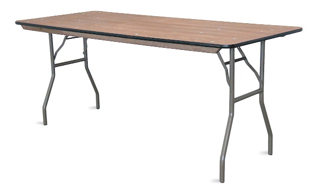 McCourt 70005 72 x 30 Inch Plywood Folding Table - Vinyl Edge with Black Frame McCourt 70005 72 x 30 Inch Plywood Folding Table - Vinyl Edge with Black Frame