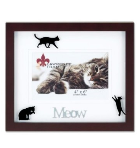 Lawrence Frames 565664 Lawrence Frames Walnut Wood 4x6 Meow Picture Frame - Matted Shadow Box Cat Frame Lawrence Frames 565664 Lawrence Frames Walnut Wood 4x6 Meow Picture Frame - Matted Shadow Box Cat Frame