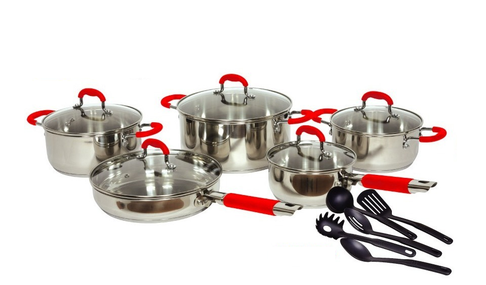 American Trading House House Sc-Ss048R Gourmet Chef 15 Piece Stainless Steel Cookware Set