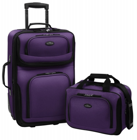 Travelers Choice&reg; Travelers Choice US5600L U.S. Traveler- RIO 2-Piece Expandable Carry-On Luggage Set in Purple at Sears.com