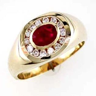 JewelryCastle 14K Gold Mens Ruby and Diamond Ring Size 9 JewelryCastle 14K Gold Mens Ruby and Diamond Ring Size 9