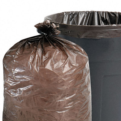 Stor-A-File T3039B13 Total Recycled Content Trash Bags, 30 gal, 1.3mil, 30 x 39, Brown, 100/Carton at Sears.com