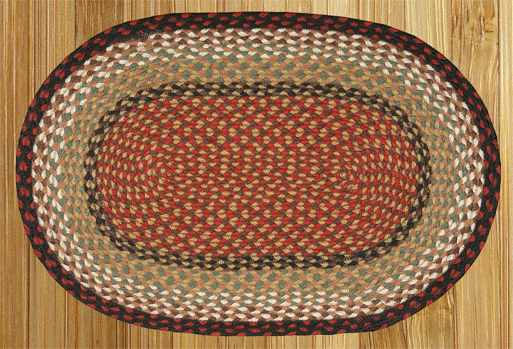 Capitol Earth Rugs 03-019 Burgundy-Mustard Jute Braided Rug at Sears.com