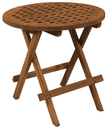 SEATEAK 60031 Folding Deck Table, Round-Grate Top, Oiled Finish at Sears.com