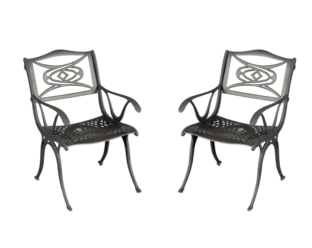 Home Style 5556-802 Malibu Arm Dining Chair 2 Pack- Black Finish