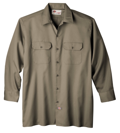 Dickie&'s Dickies Large Khaki Mens Long Sleeve Work Shirt  WL574KH LRG at Sears.com
