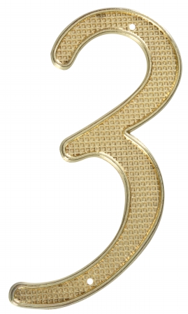 Stanley Hardware 4in. Brass NO.3 House Numbers  579931 at Sears.com
