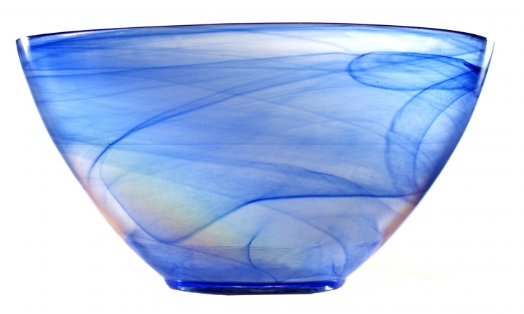 Arda Glassware 99561420 Allure Handmade 6 Inch Individual Bowl Set of 4 Blue Navy- Pearl