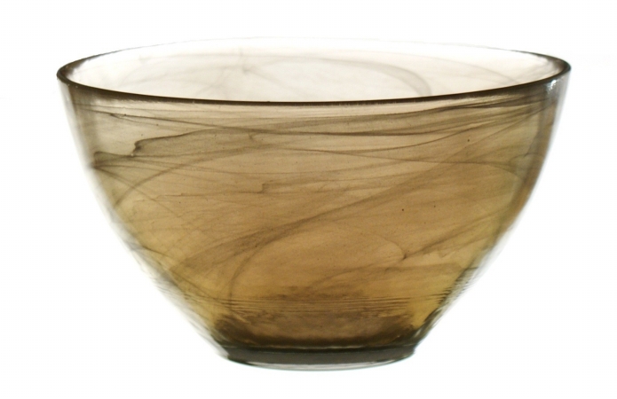 Arda Glassware 99560320 Allure Handmade 6 Inch Individual Bowl Set of 4 White- Smoke