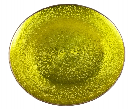 Arda Glassware 54570300 Athena Handmade 14&44;5 Inch Platter Lime Silver Plated