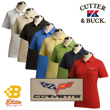 Brickel&'s Racing Collectibles B Elite Designs BDC6EPL831-BLK-XXL C6 Corvette Embroidered Ladies Cutter &amp; Buck Ace Polo Shirt Black- XX Large at Sears.com