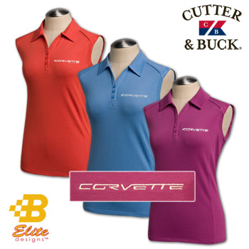 Brickel&'s Racing Collectibles B Elite Designs BDC6EPL855-BRY-L C6 Corvette Script Sleeveless Ladies Cutter &amp; Buck Polo Loganberry-Large at Sears.com