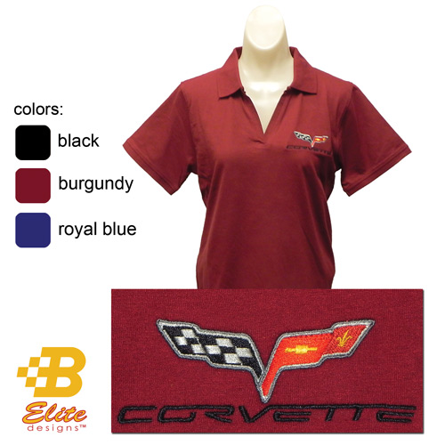 Brickel&'s Racing Collectibles B Elite Designs BDC6EPL154-BLK-XL C6 Corvette Anaheim Ladies Embroidered Jersey Polo Shirt Black-X Large - at Sears.com