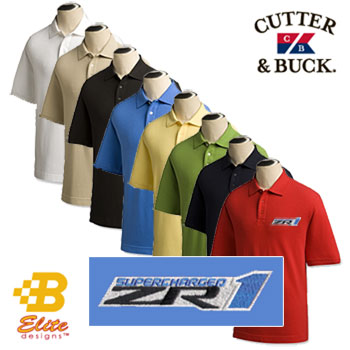 Brickel&'s Racing Collectibles B Elite Designs BDZREP8023-BLK-M ZR1 Corvette Embroidered Men s Cutter &amp; Buck Ace Polo Black - Medium at Sears.com