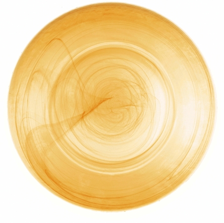Arda Glassware 99470220 Allure Handmade 13 Inch Charger Plate Set of 4 White- Amber