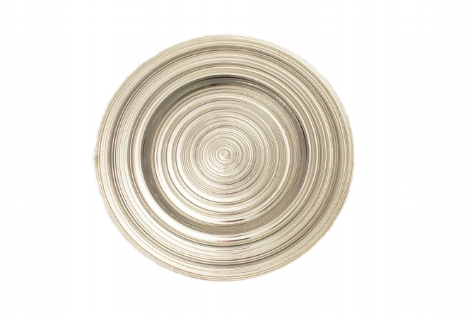 Arda Glassware 67860130 Kronos Handmade 13 Inch Charger Plate Set of 4 Silver Plated
