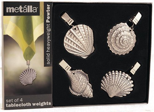 Prodyne Tw-1 S Seashells Pewter Tablecloth Weights Pack of 24