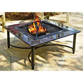Asia Direct AD586 34 in. Square Marble Fire Pit Table Asia Direct AD586 34 in. Square Marble Fire Pit Table