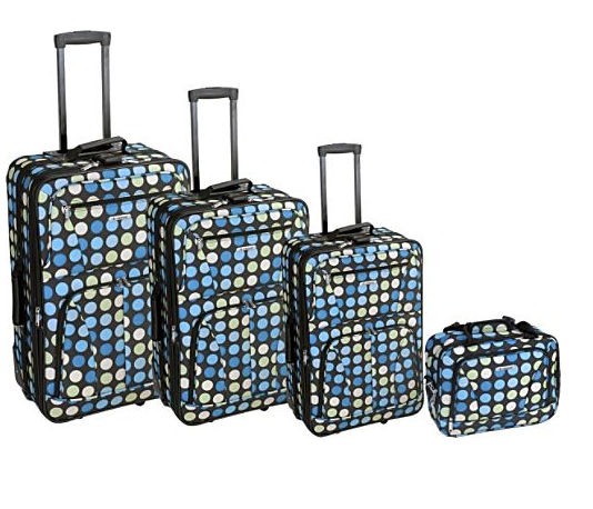 FOX LUGGAGE F46-BLUE DOTS 4Pc Multi Blue Dots Luggage Set Rockland at Sears.com