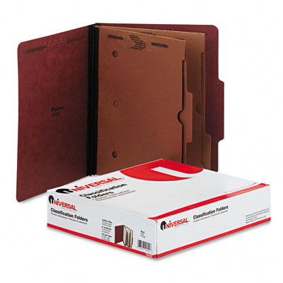 Universal Battery Universal 10325 Pressboard Folder with 2 Dividers  Letter  6-Section  Red  10/box at Sears.com