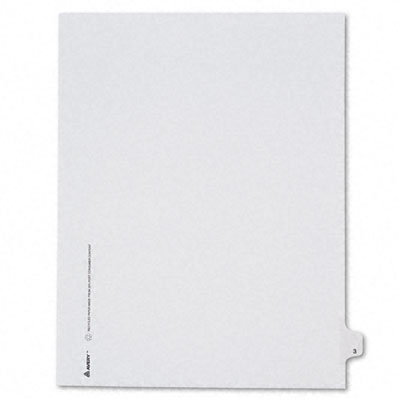 Avery 82201 Allstate-Style Legal Side Tab Divider  Title: 3  Letter  White  25 per Pack at Sears.com
