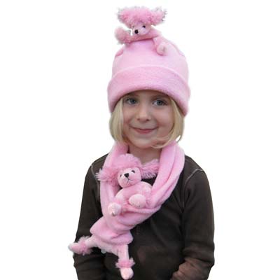 BearHands FHS-PPOO-PP XS Hat Fleece Pink Poodle on Pink - Extra Small at Sears.com