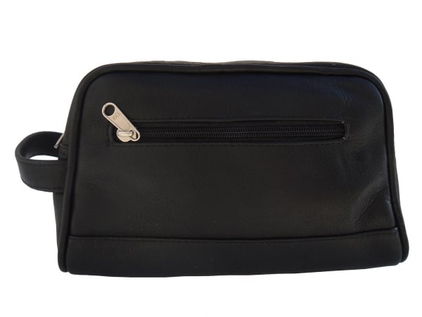 Piel 7752-BLK Top Zip Toiletry Kit in Leather - Black at Sears.com