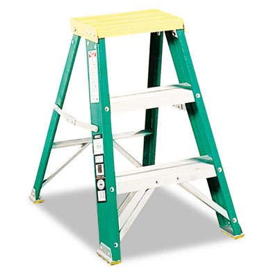 Davidson L321202 #624 Folding Fiberglass Locking Two-Step Stool, 17w x 22 Spread x 24h, Yellow at Sears.com