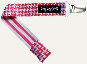 Baby Dry Goods 030-17 Red-White Houndstooth Pacifier Clip at Sears.com