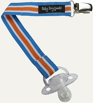 Baby Dry Goods 030-35 Blue-Orange-White Stripes Pacifier Clip at Sears.com