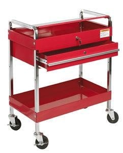 SUNEX TOOLS 8013A Red Service Cart With Locking Lid and Drawer