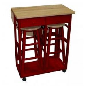 Yu Shan CO USA Ltd 355-29 Breakfast cart with drop-leaf table, Red at Sears.com