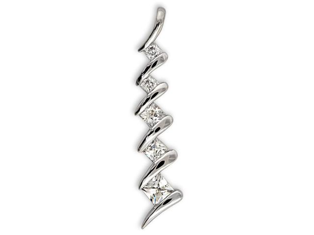 CZ Collections CZ PEN1804 Princess-Cut C.Z. Diamond Sterling Silver Journey Jewelry Pendant at Sears.com