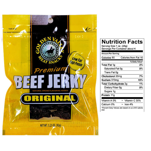 Golden Valley Meat Snacks 804 Classic Beef Jerky 3.25 Oz - Steak Chunk Original at Sears.com