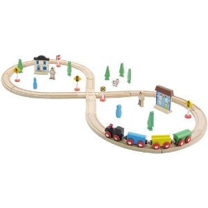 CHH 964008 35 Pieces Wooden Train Set with Plastic StorageTub at Sears.com