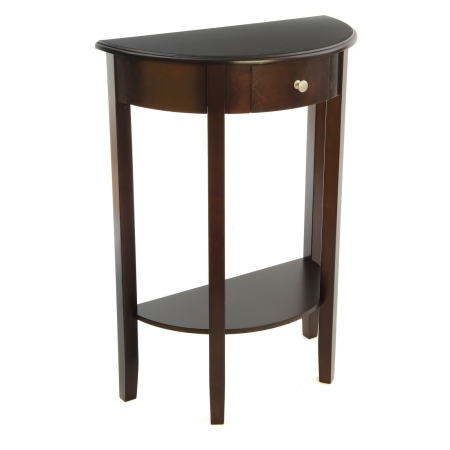 Bay Shore Collection Lion Sports F68214 Half Moon-Round Hall Table with Drawer - Espresso at Sears.com
