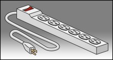 Smith Carrel Smith Carrel 001650 Surge protected power strip. 15 amp-6 outlet