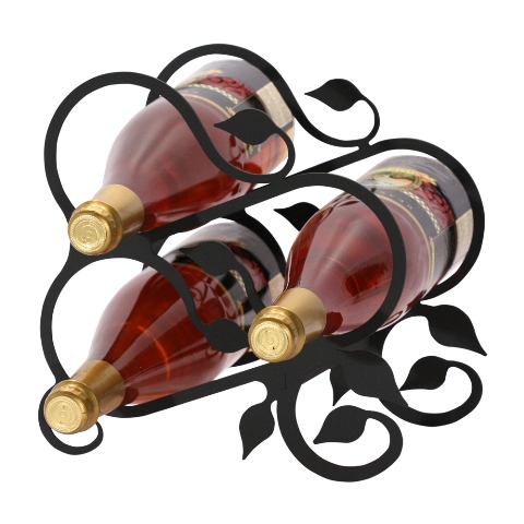 Village Wrought Iron WR-76-S Small Iron Leaf Wine Rack - Black at Sears.com
